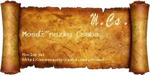 Mosánszky Csaba névjegykártya